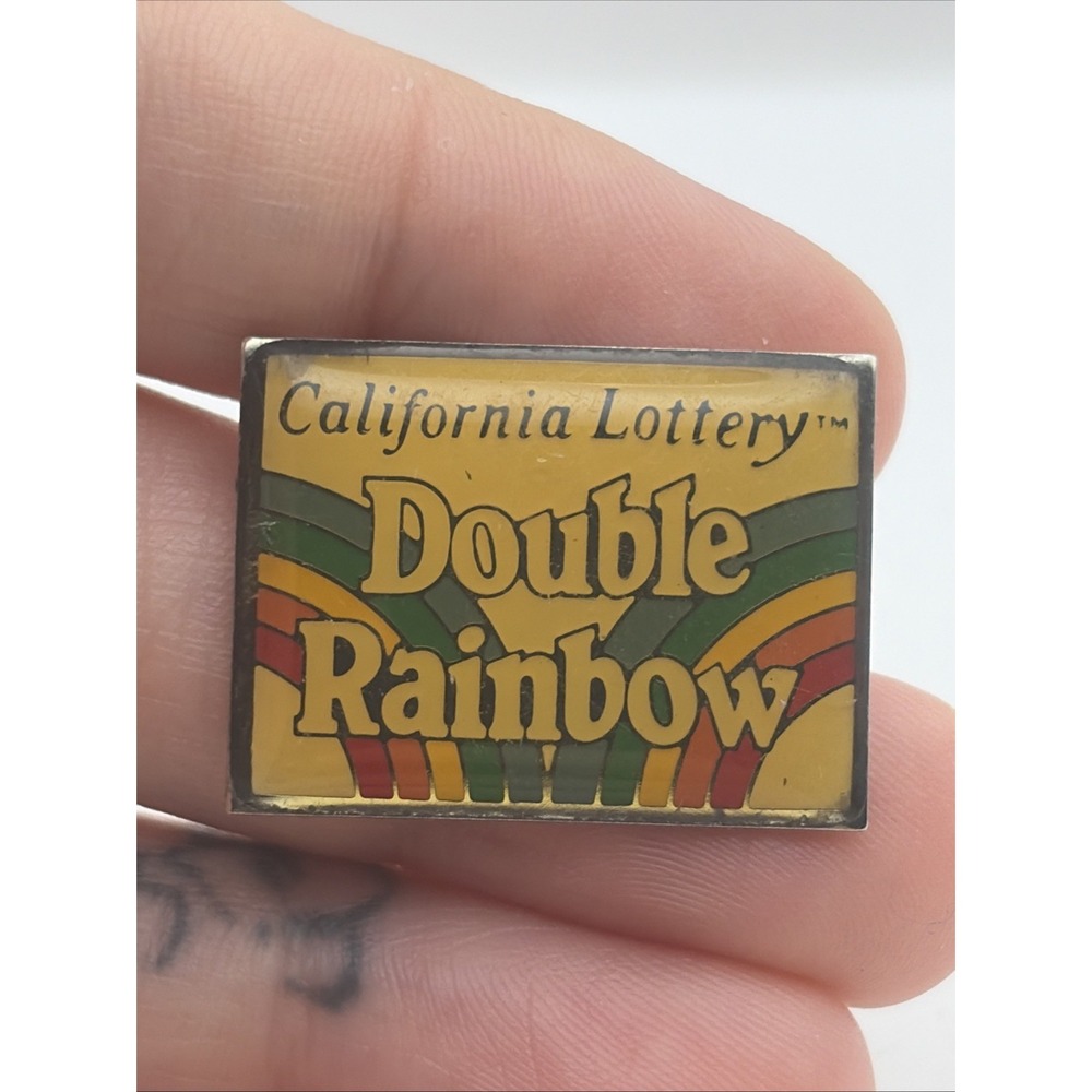 California Lottery Double Rainbow Lapel Hat Pin